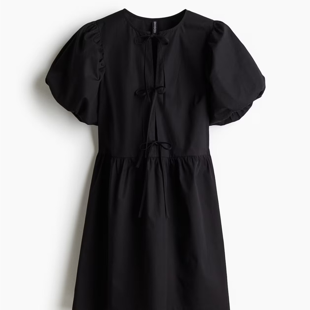 H&M Black Puff Sleeve Mini Dress